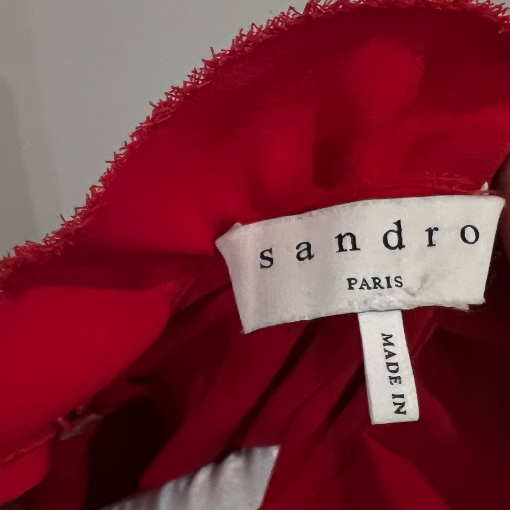 Sandro Red Ruffle Mini Dress - Picture 5 of 8